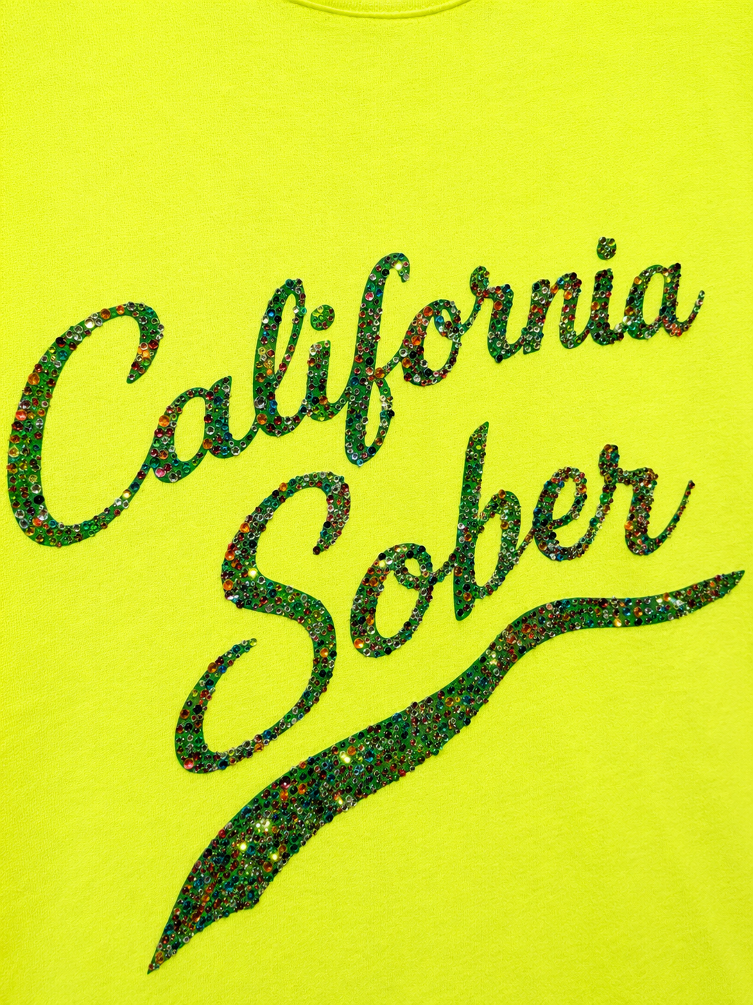 California Sober Rainbow Crystal Oversized Tee