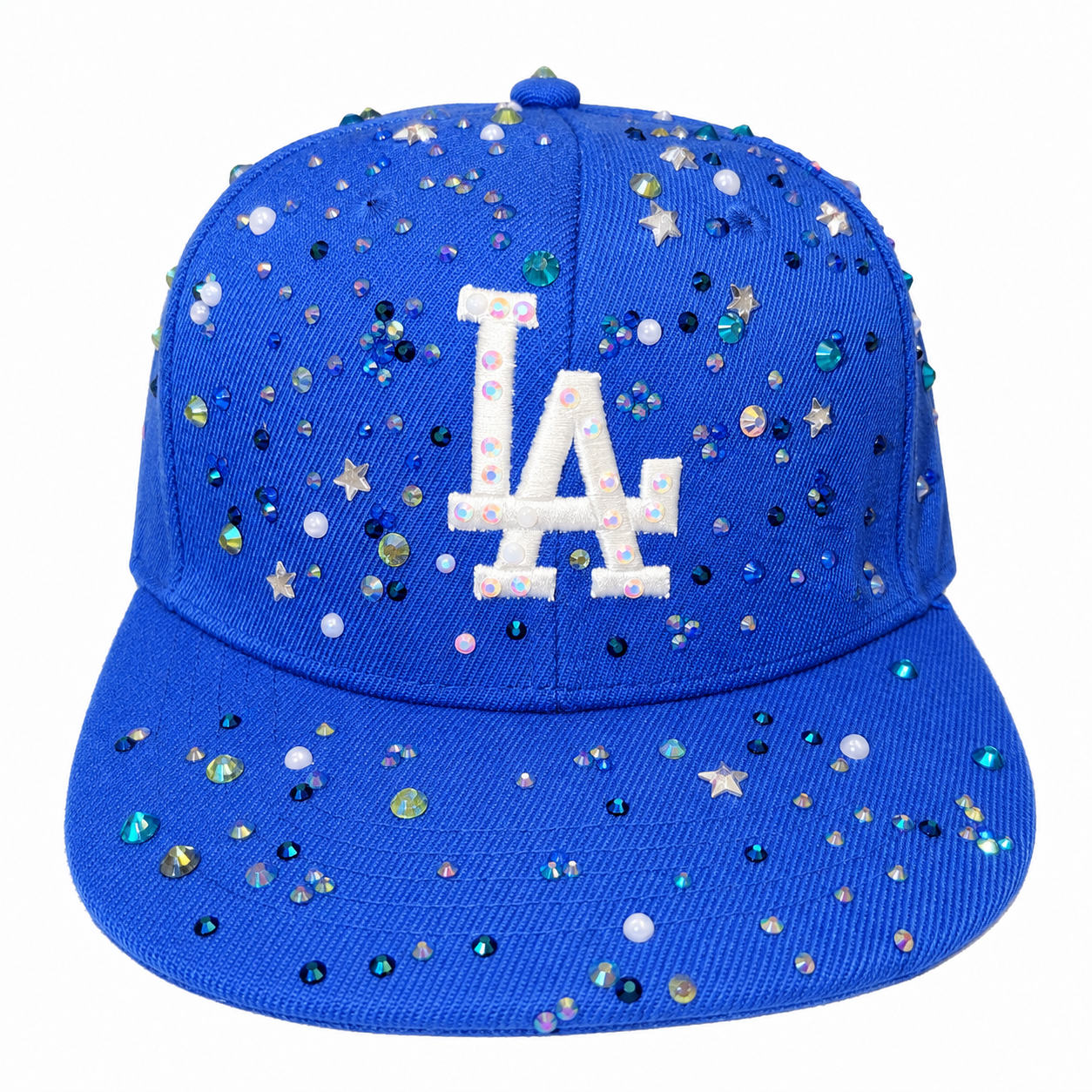 💎 Crystal LA Snapback Hat – Royal Blue