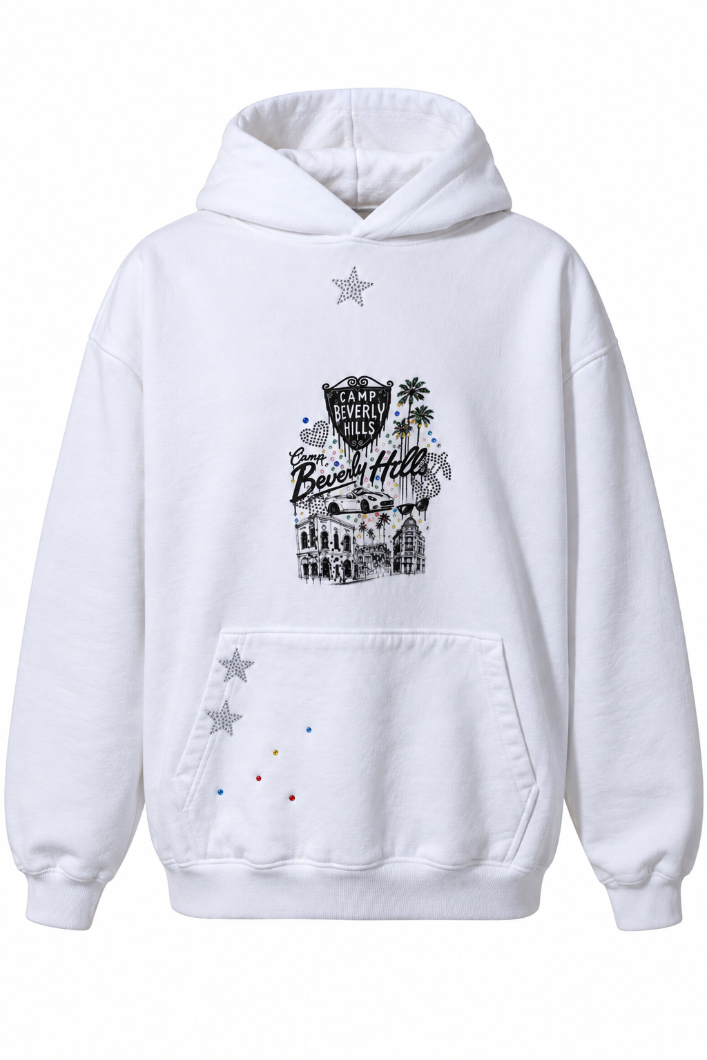Camp Beverly Hills Crystal Hoodie – White