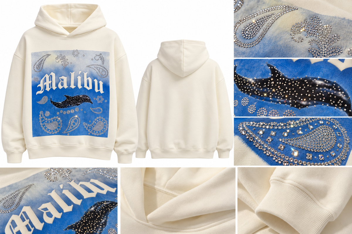 Malibu Dolphin Crystal Hoodie