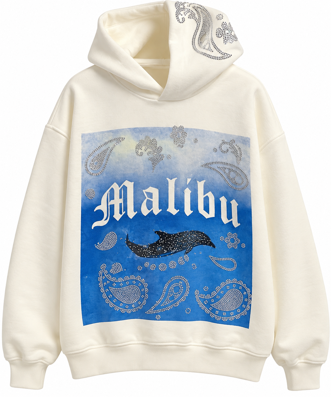 Malibu Dolphin Crystal Hoodie